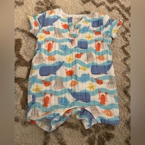 Angel Dear Ocean Print Muslin Shortall